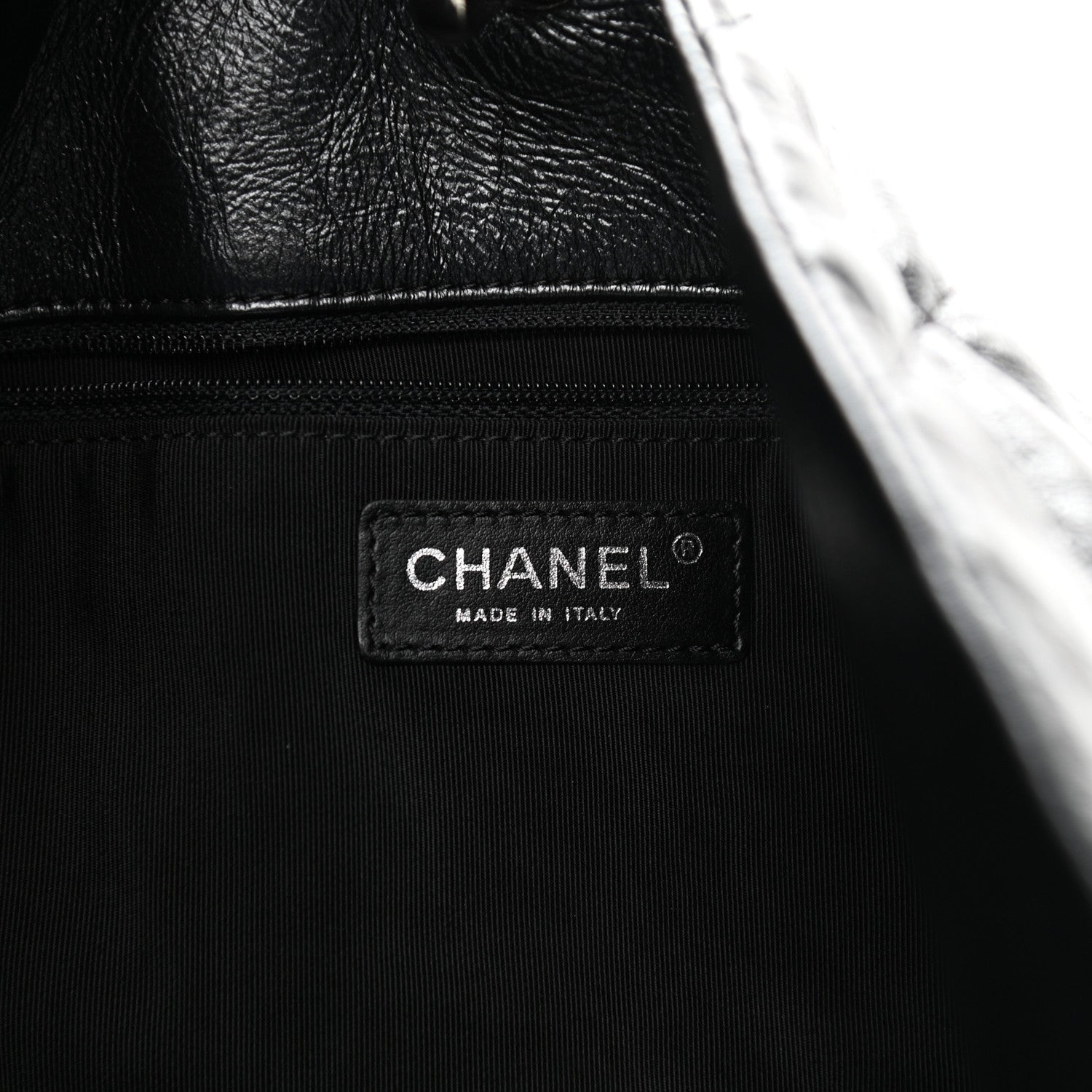 Chanel Metallic Crackled Calfskin Quilted Large Big Bang Hobo Black 5 of 9