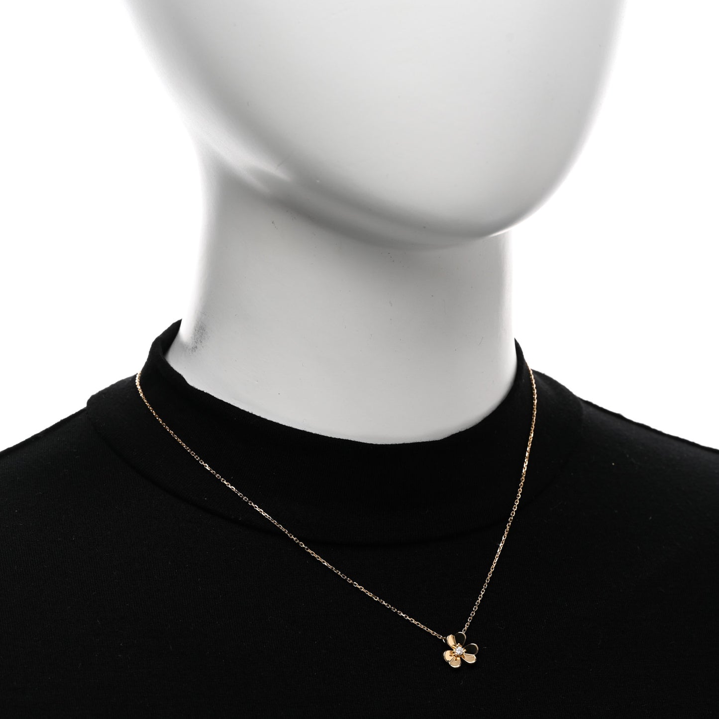 18K Yellow Gold Diamond Mini Frivole Pendant Necklace