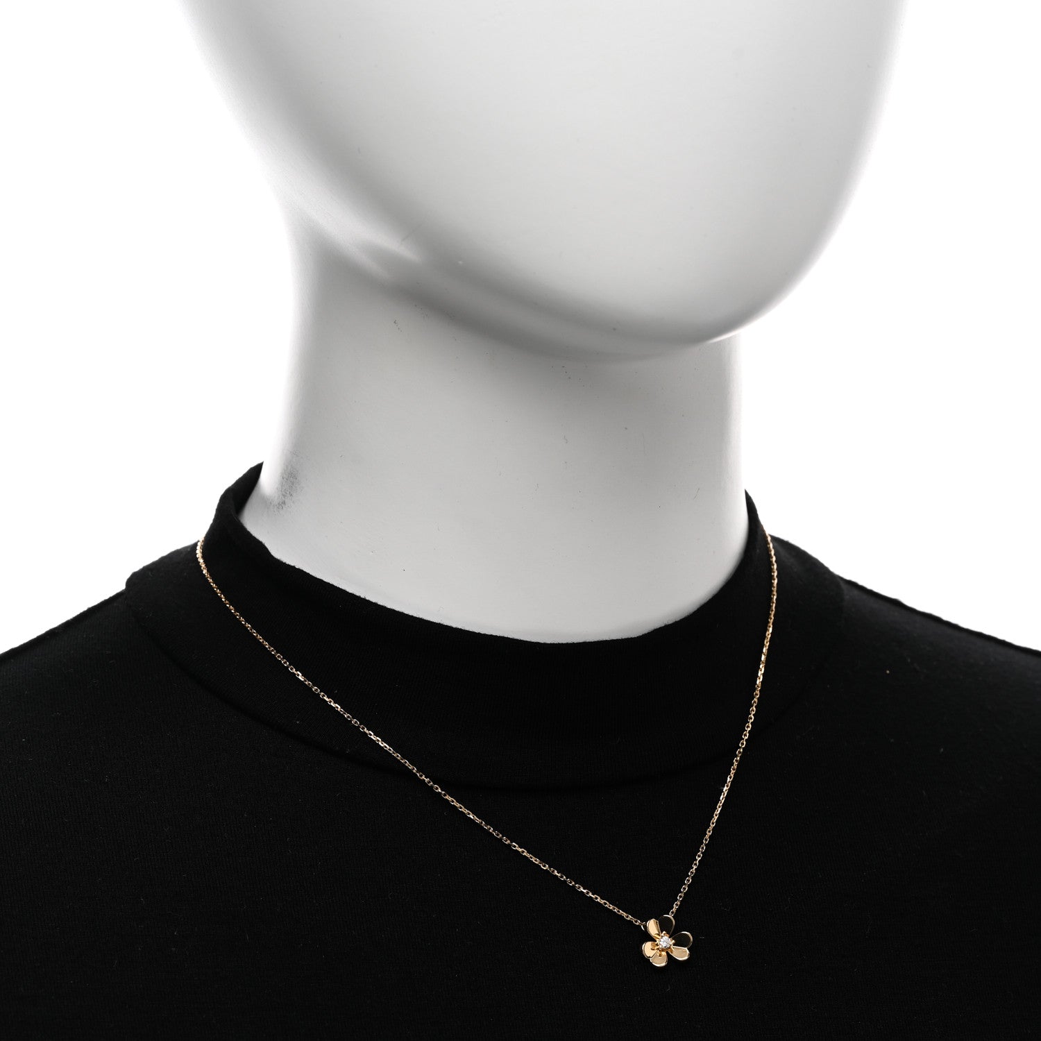 Van Cleef & Arpels 18K Yellow Gold Diamond Mini Frivole Pendant Necklace 2 of 5
