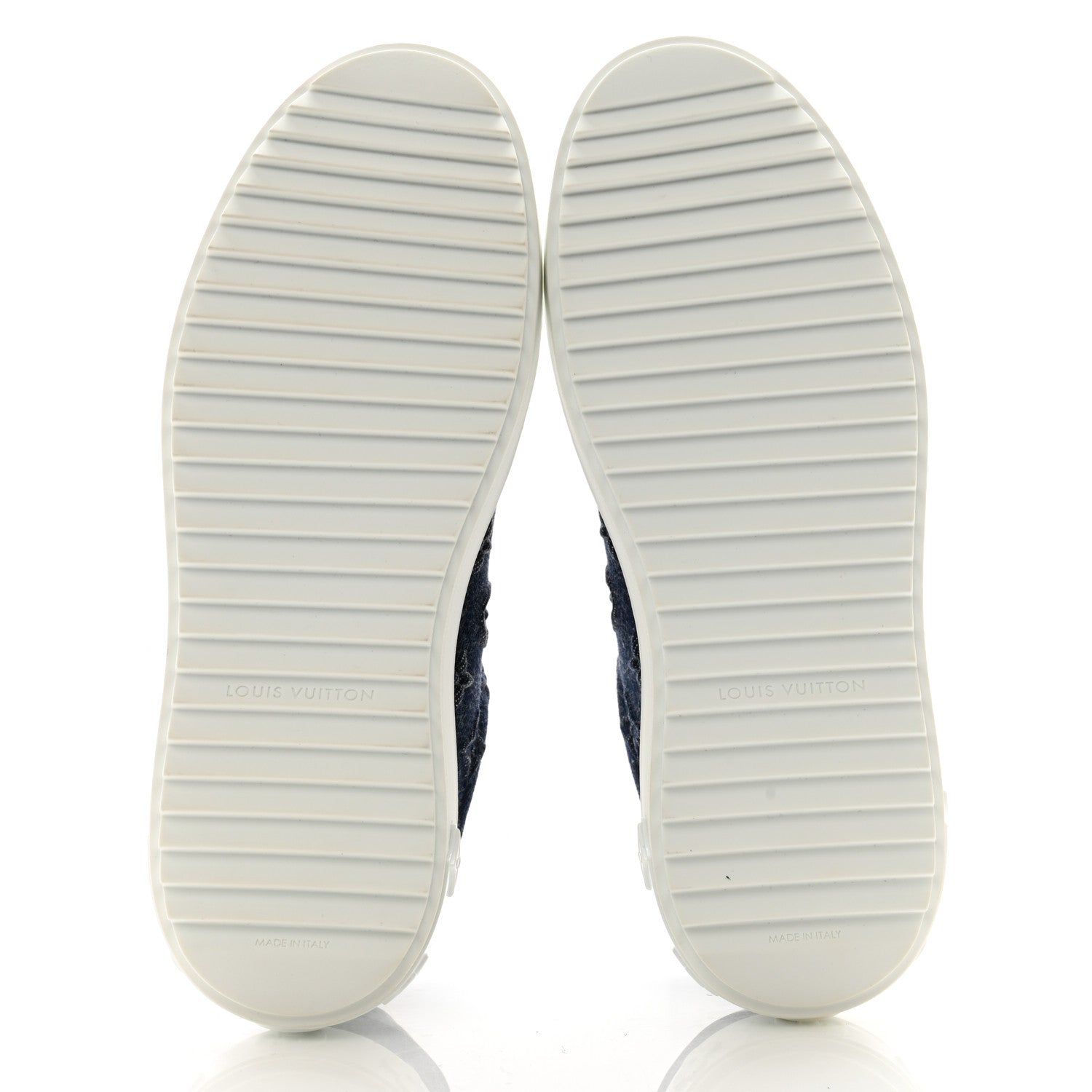 Louis Vuitton Denim Monogram Debossed Time Out Sneakers 38 Blue 5 of 9
