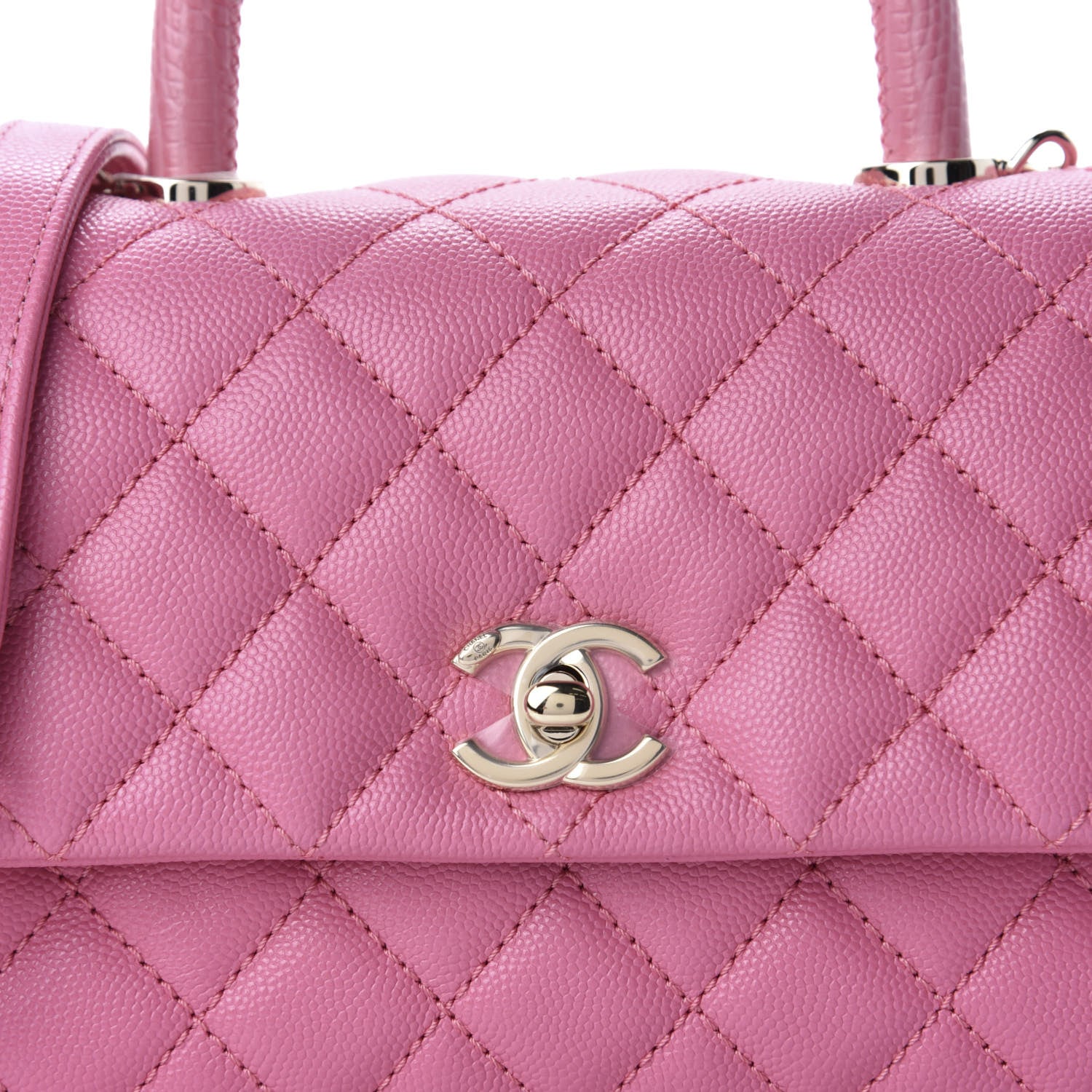 Chanel Caviar Quilted Mini Coco Handle Flap Pink 10 of 10