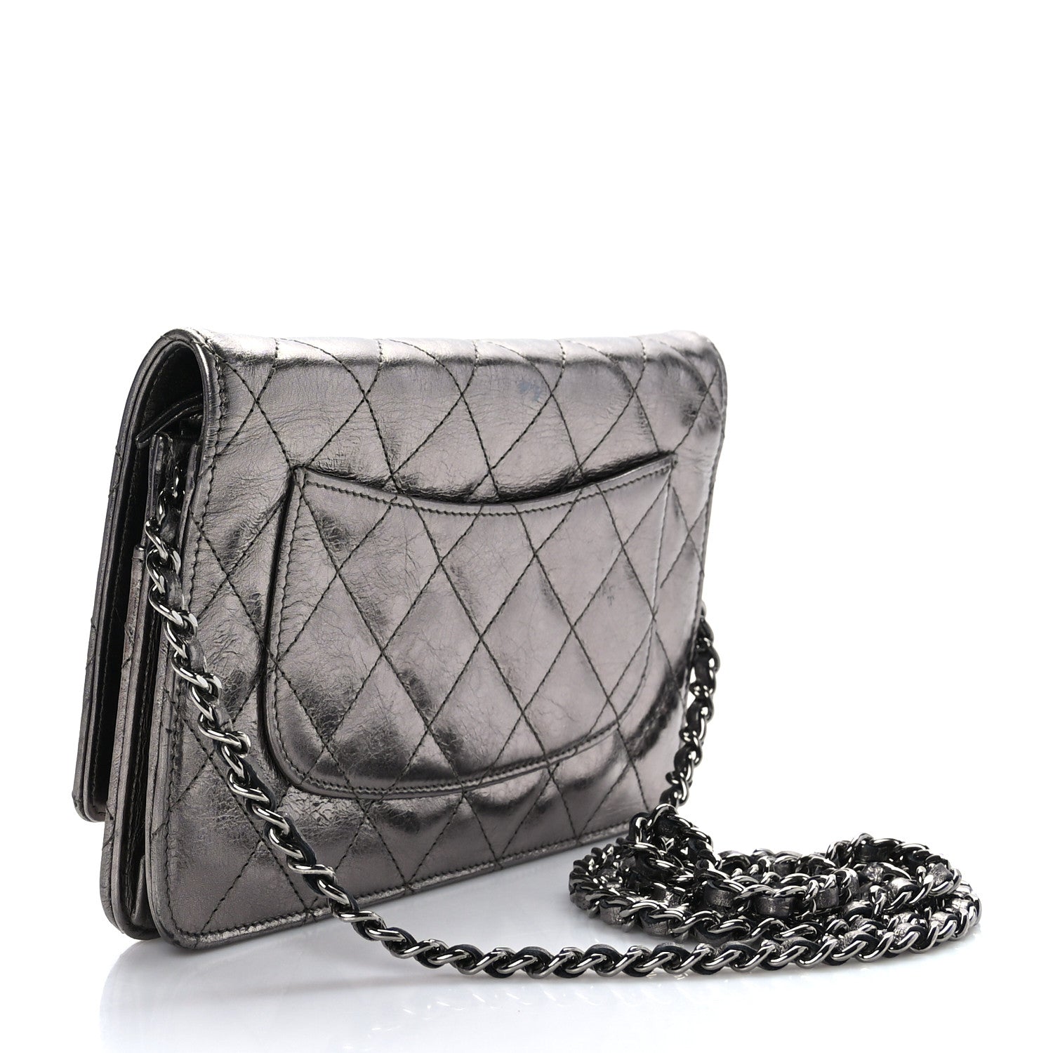 Chanel Metallic Aged Calfskin Quilted Reissue Wallet On Chain WOC Bronze 3 of 10