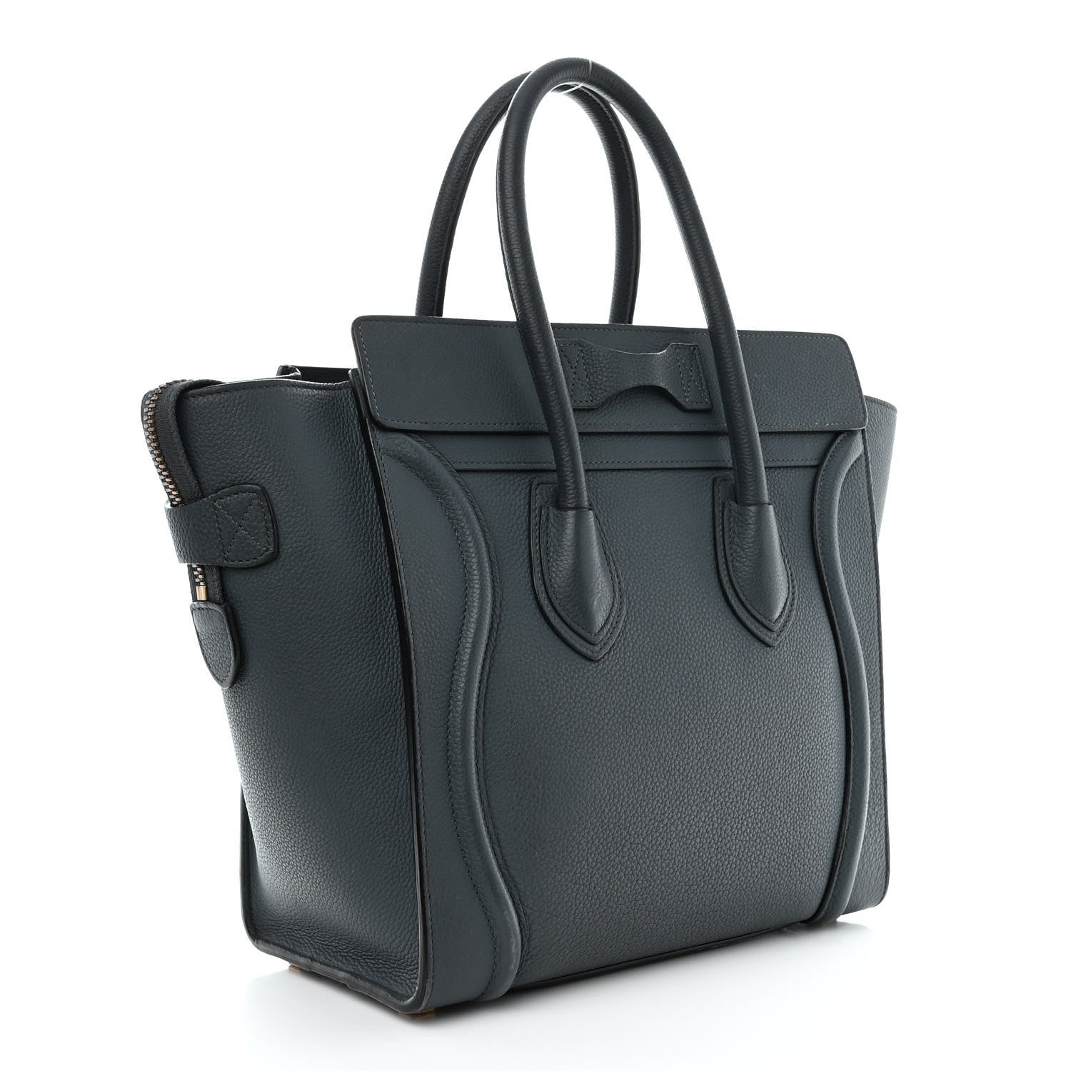 Celine Drummed Calfskin Micro Luggage Petrol 3 of 16