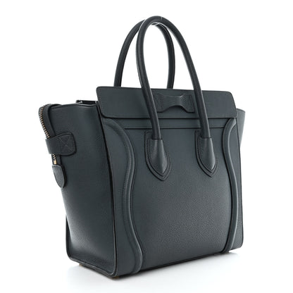 Celine Drummed Calfskin Micro Luggage Petrol 3 of 16