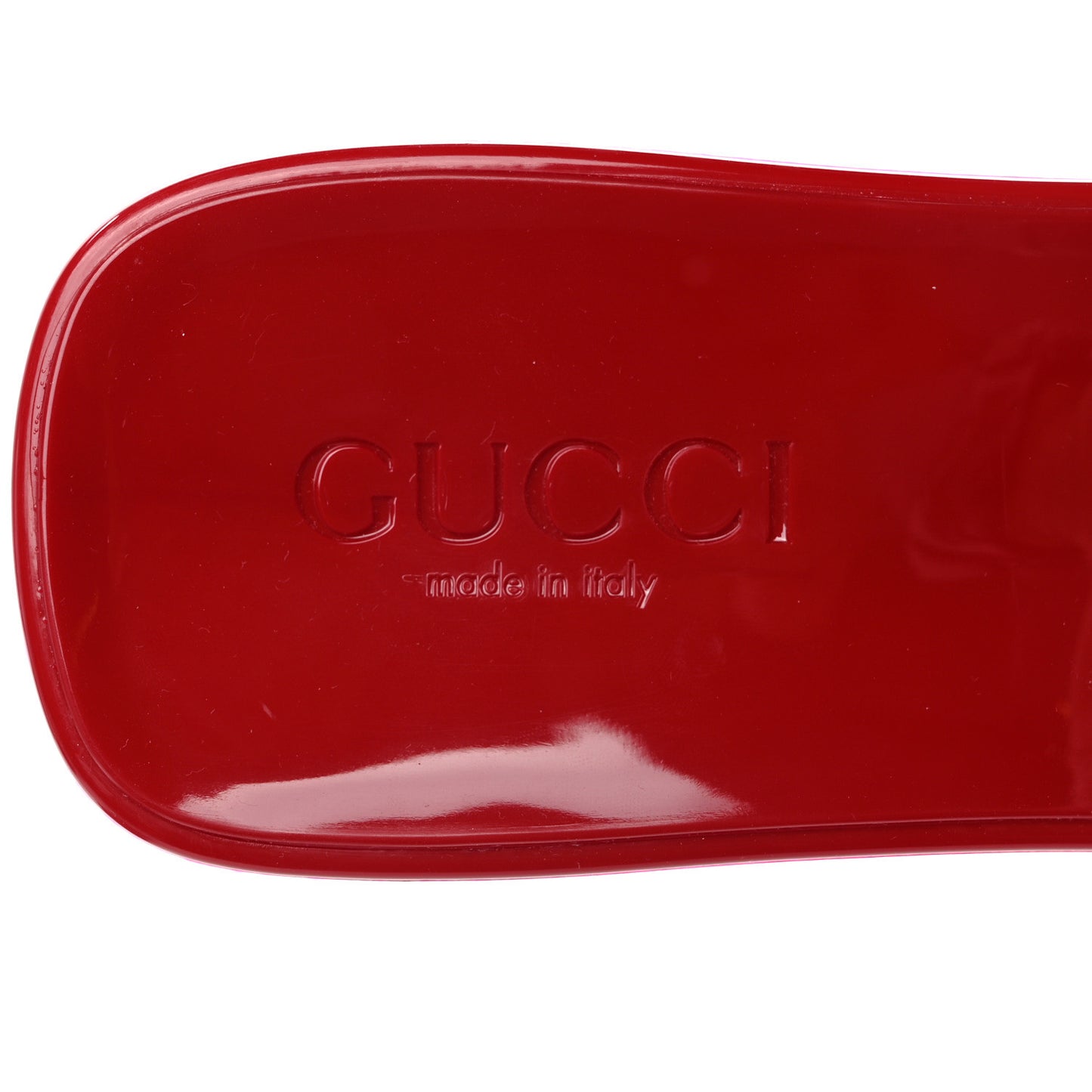 Rubber Gucci Logo Womens Platform 20/60mm Slide Sandals 38 Hibiscus Red