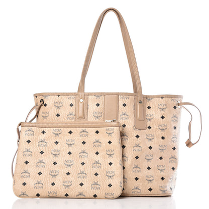 MCM Visetos Medium Liz Reversible Shopper Tote Beige 1 of 10