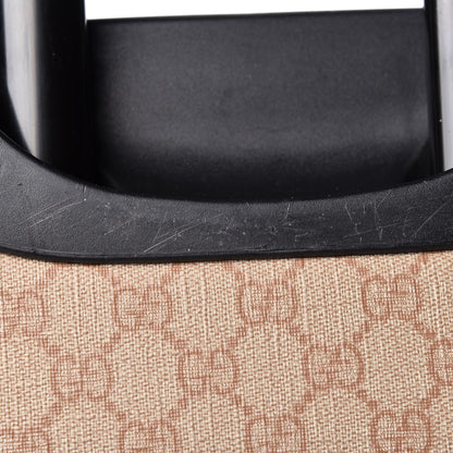 Gucci GG Supreme Monogram Selleria Calfskin Four Wheel Carry On Suitcase Winter Rose 14 of 23