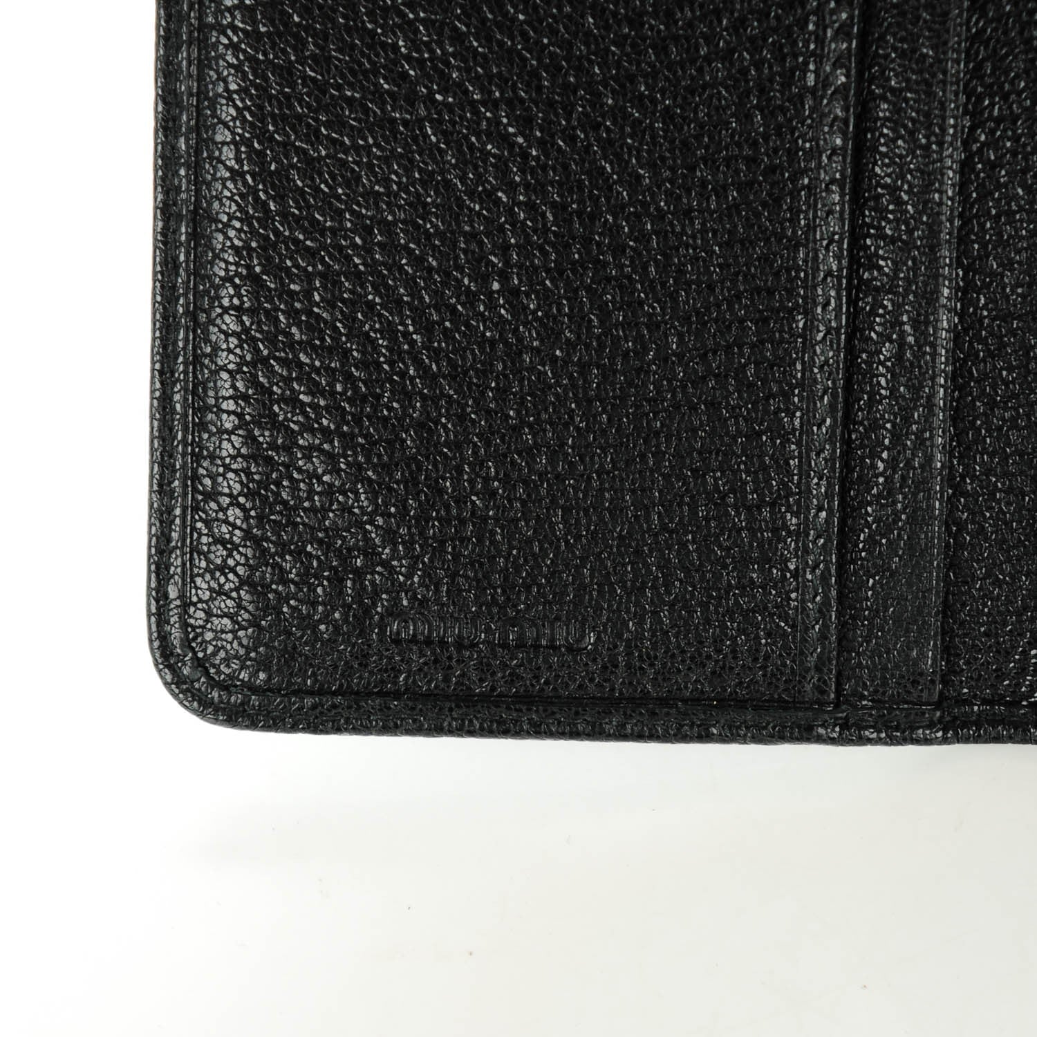 Miu Miu Goatskin Madras Bi-Color Bi-Fold Wallet Rosa Nero 6 of 7