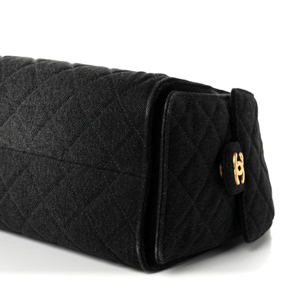 Chanel Washed Denim Quilted Small Chanel 25 Handbag Black 10 of 10