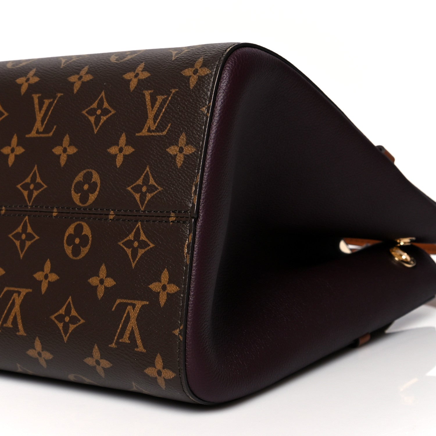 Louis Vuitton Calfskin Monogram Fold Tote MM Black Wine Cream 9 of 9