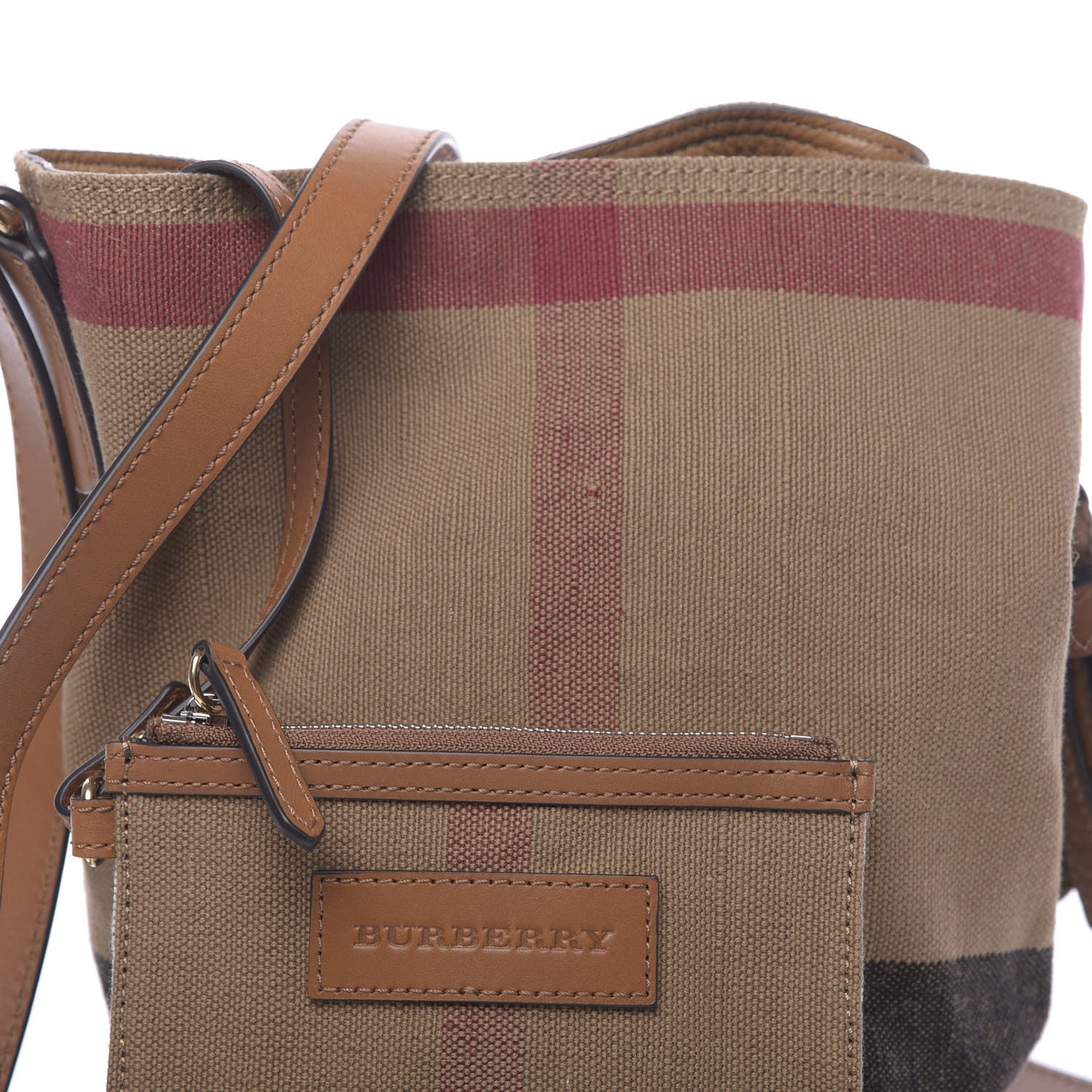 Canvas Mega Check Mini Ashby Tassel Crossbody Saddle Brown