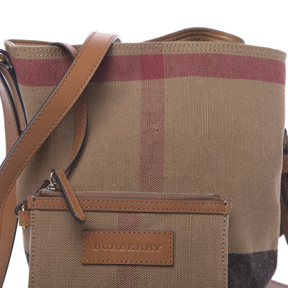Burberry Canvas Mega Check Mini Ashby Tassel Crossbody Saddle Brown 10 of 12