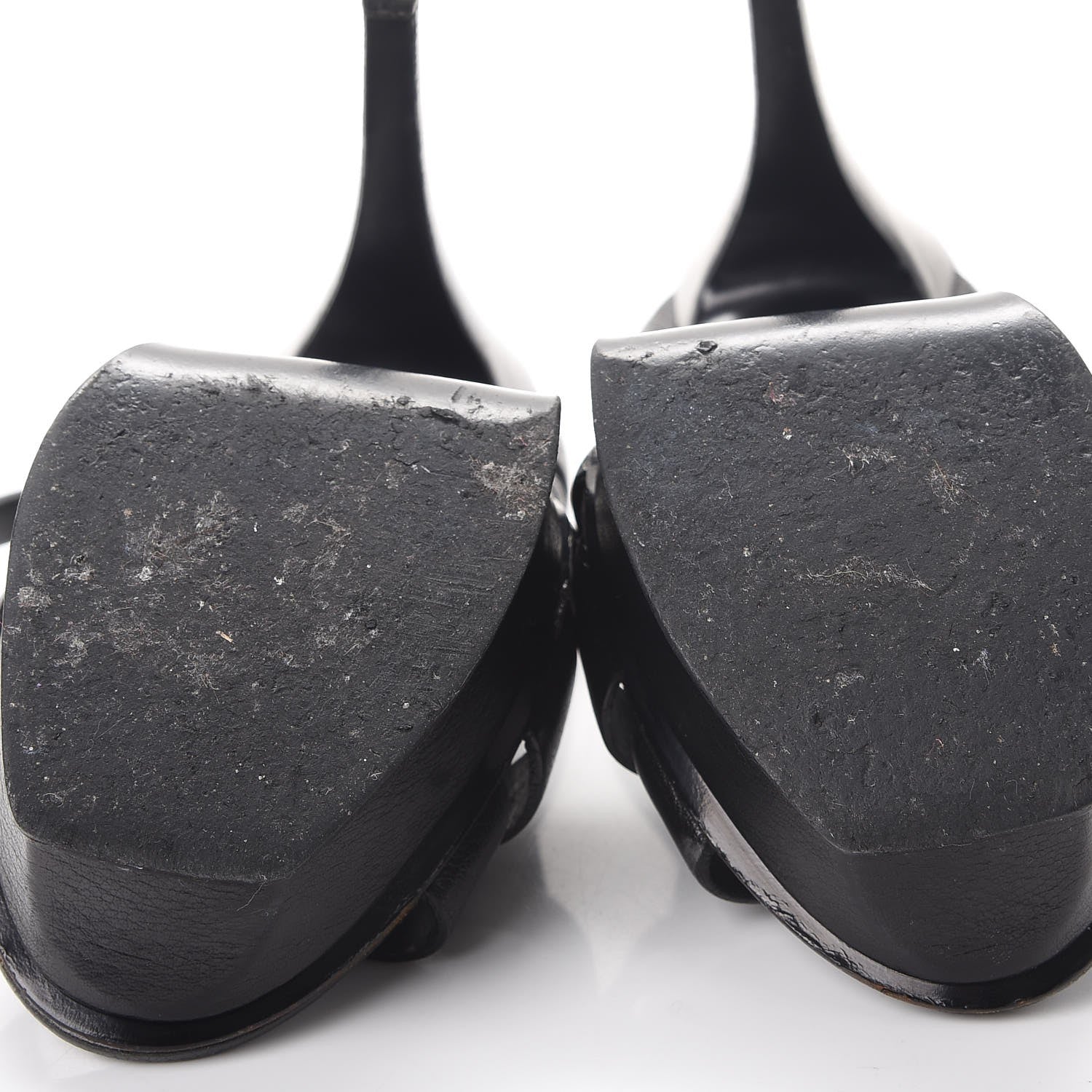 Saint Laurent Textured Calfskin Tribute 105 Platform Sandals 36.5 Black 10 of 17