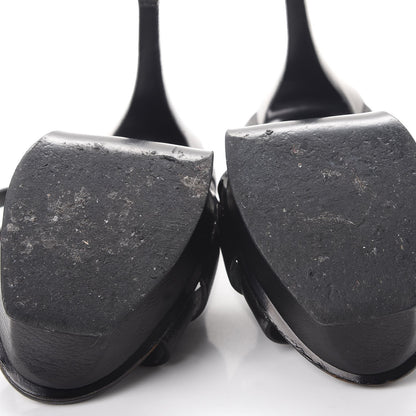 Saint Laurent Textured Calfskin Tribute 105 Platform Sandals 36.5 Black 10 of 17