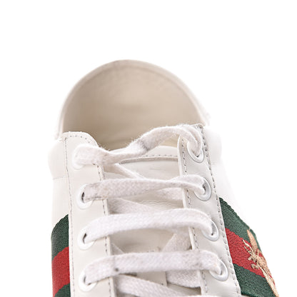 Gucci Calfskin Web Bee Embroidered Womens Ace Sneakers 36 White Green 13 of 15