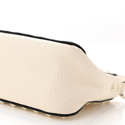 Valentino Garavani Pebbled Calfskin Enamel Monochrome Small Rockstud Flip Lock Shoulder Bag Light Ivory 9 of 9