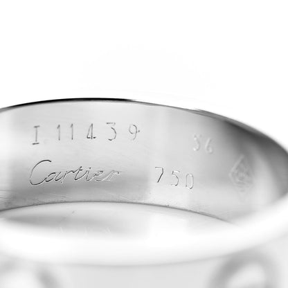 Cartier 18K White Gold 5.5mm LOVE Ring 56 7.5 4 of 4