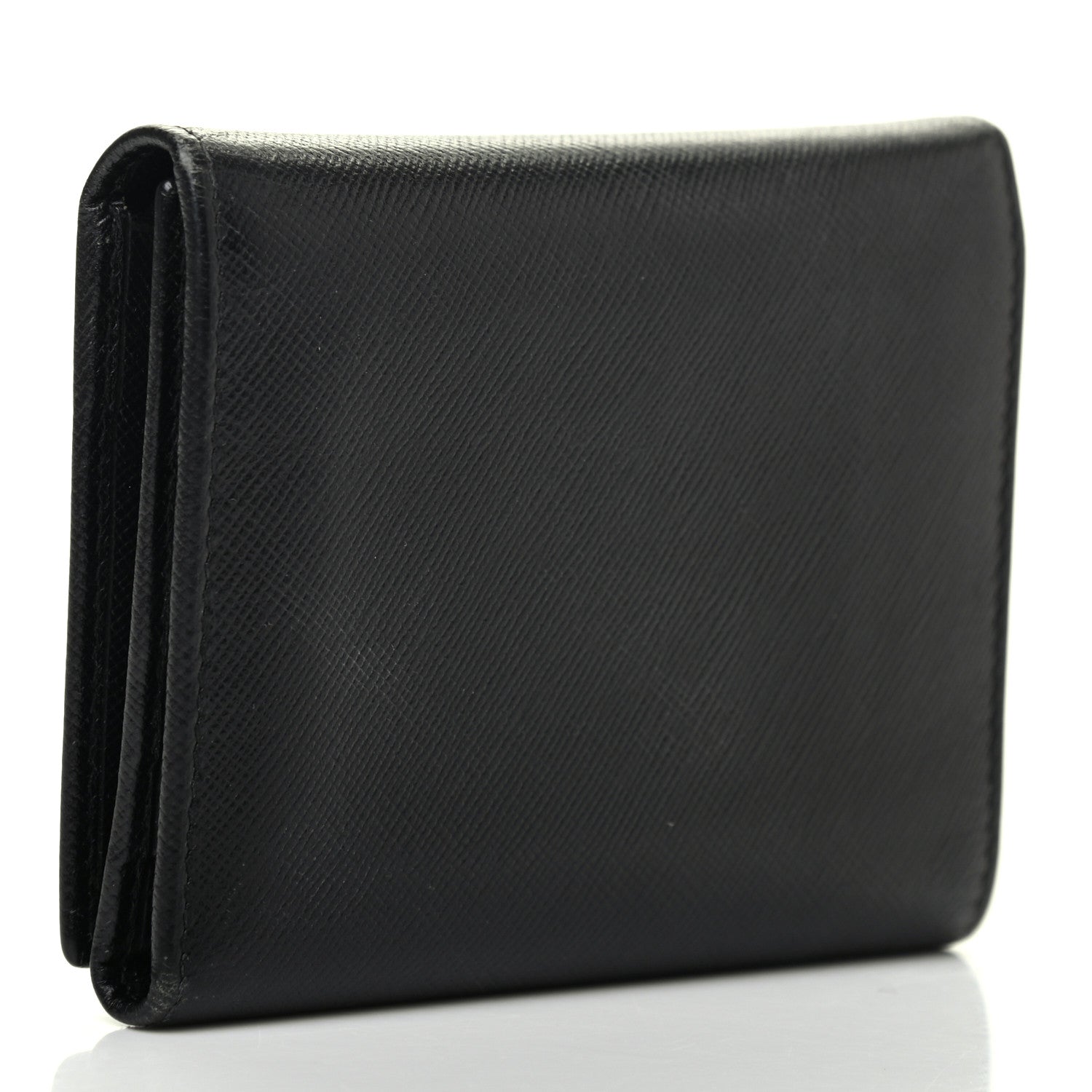 Prada Saffiano Metal Tri-Fold Wallet Black 3 of 8