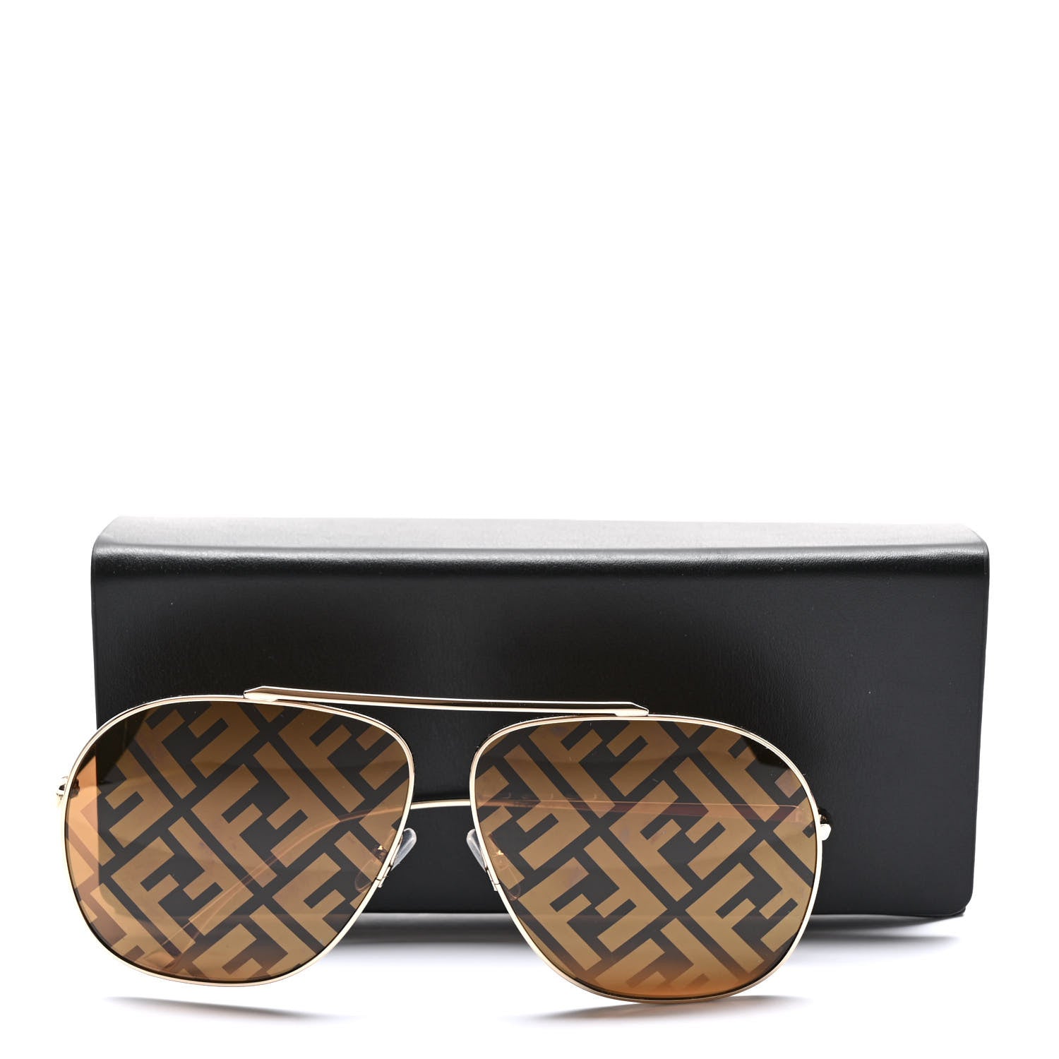 Fendi Metal Fendi Forever Aviator Sunglasses FF0407/G/S Gold 8 of 8