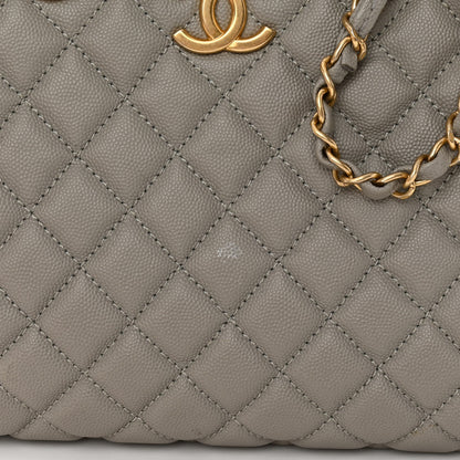 Chanel Caviar Quilted Coco Handle Shopping Tote Grey 14 of 19