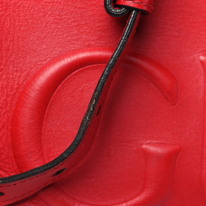 Gucci Calfskin Embossed Medium XL Tote Red 3 of 13