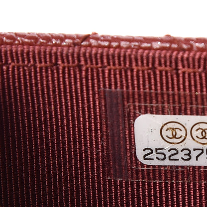 Chanel Metallic Caviar Quilted Coin Purse Dark Red 5 of 9