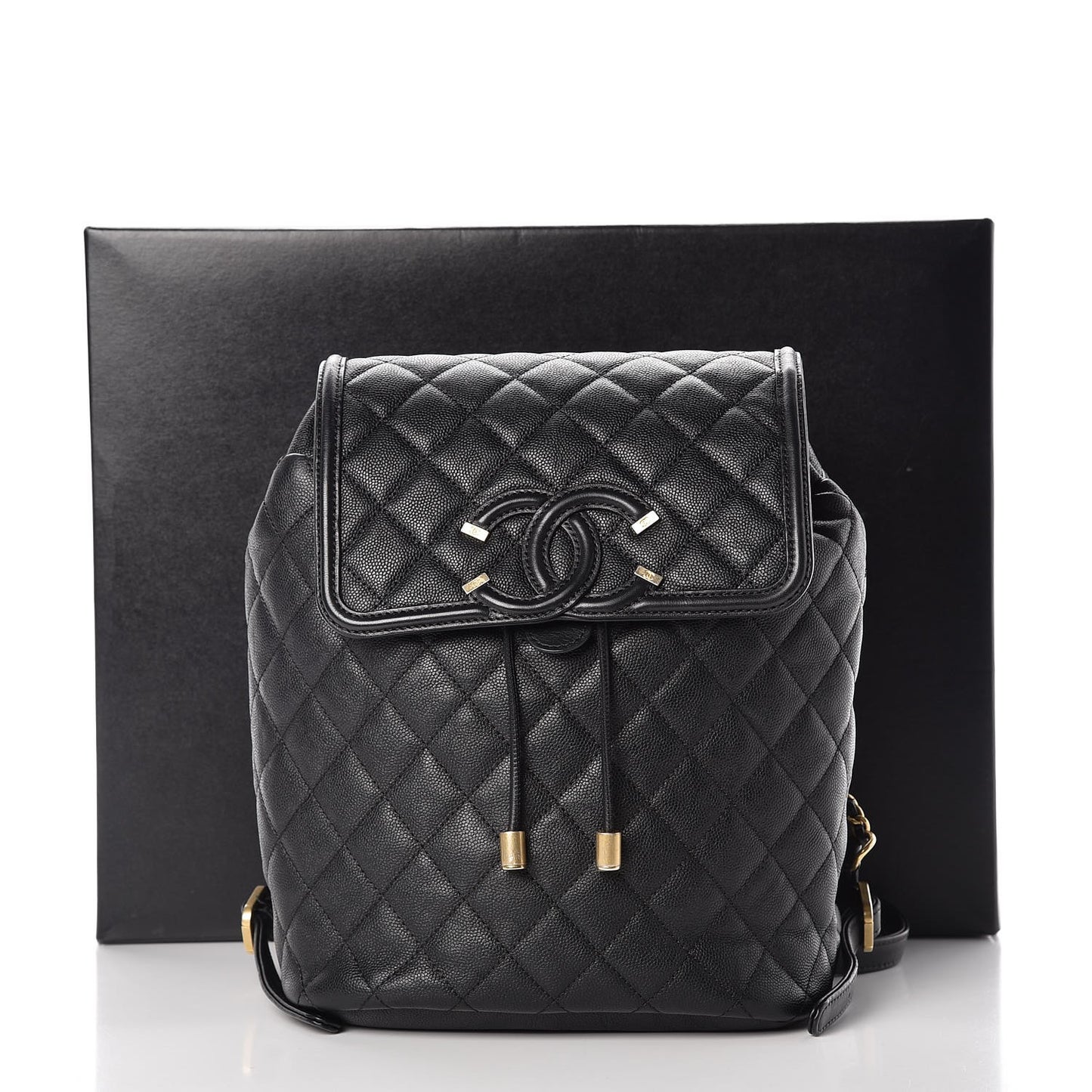 Caviar Quilted Filigree Backpack Black
