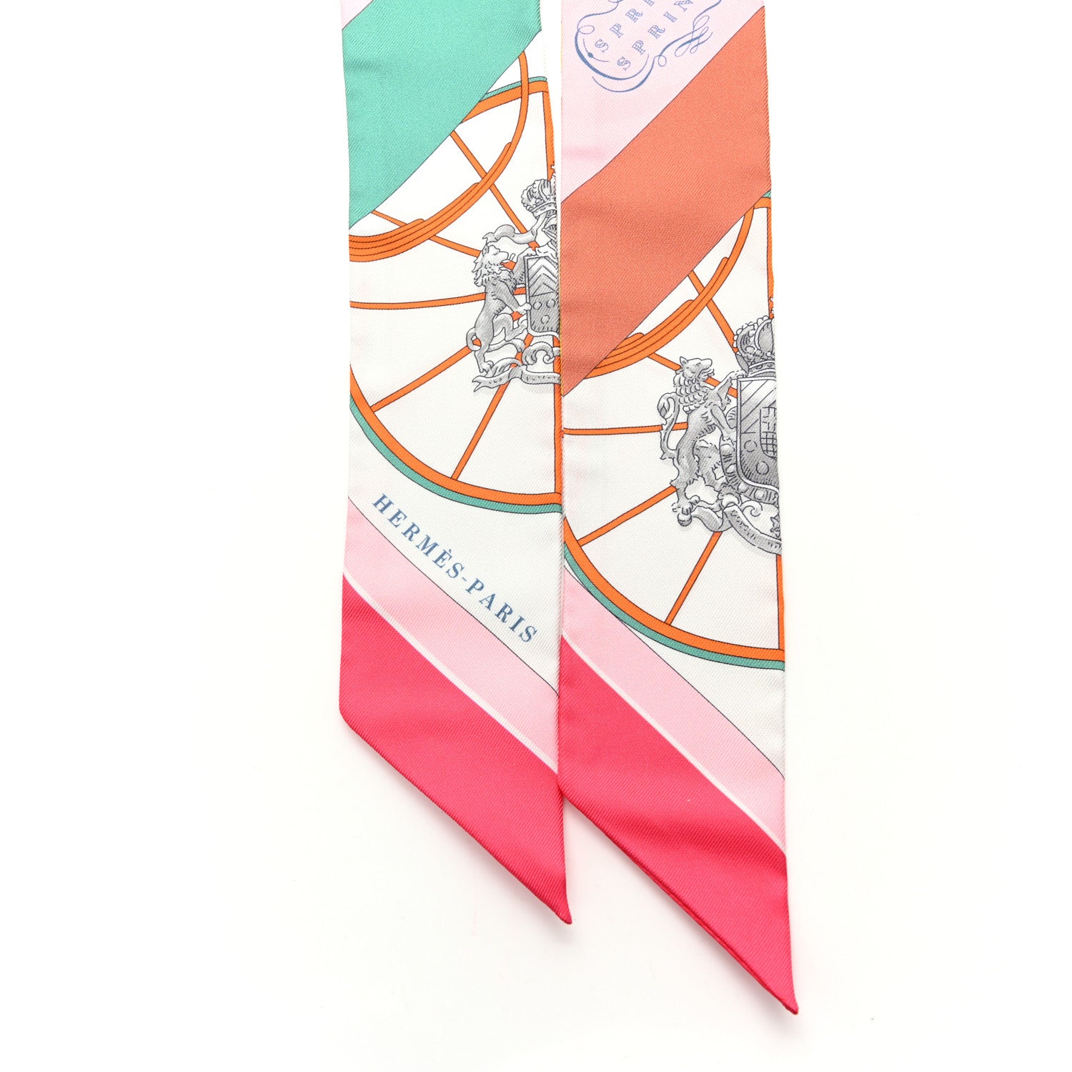 Hermes Silk Springs Springs Twilly Rose Vert Multicolor 4 of 4