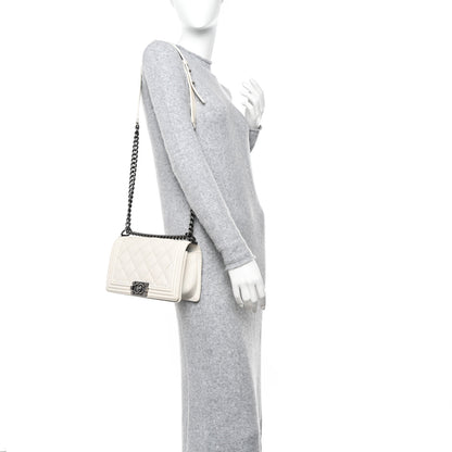 Chanel Calfskin Double Stitch Medium Boy Flap White 2 of 18