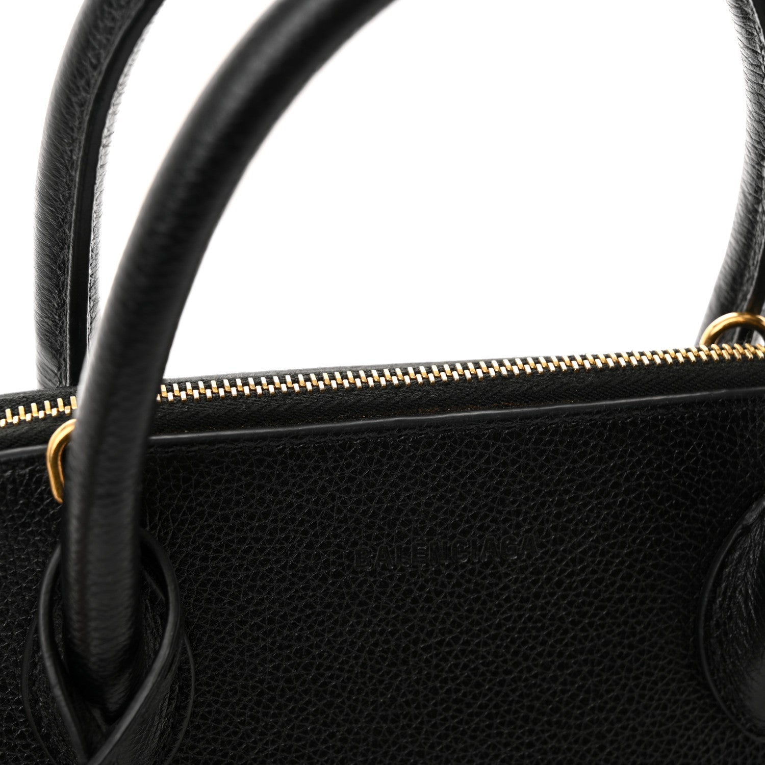 Balenciaga Signature Grained Calfskin Logo S Ville Top Handle Bag Black 11 of 11