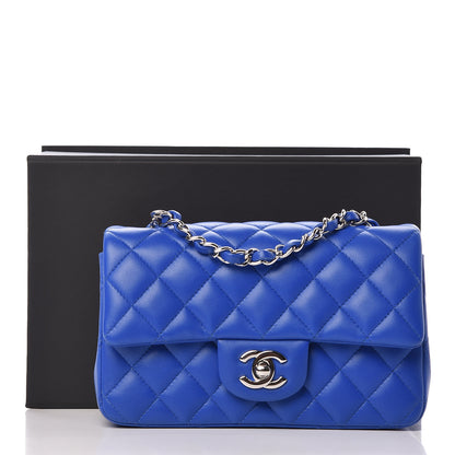 Chanel Lambskin Quilted Mini Rectangular Flap Blue 10 of 10