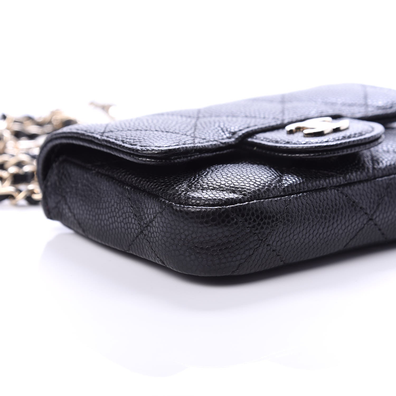Chanel Caviar Quilted Flap Chain Waist Bag Black 9 of 11