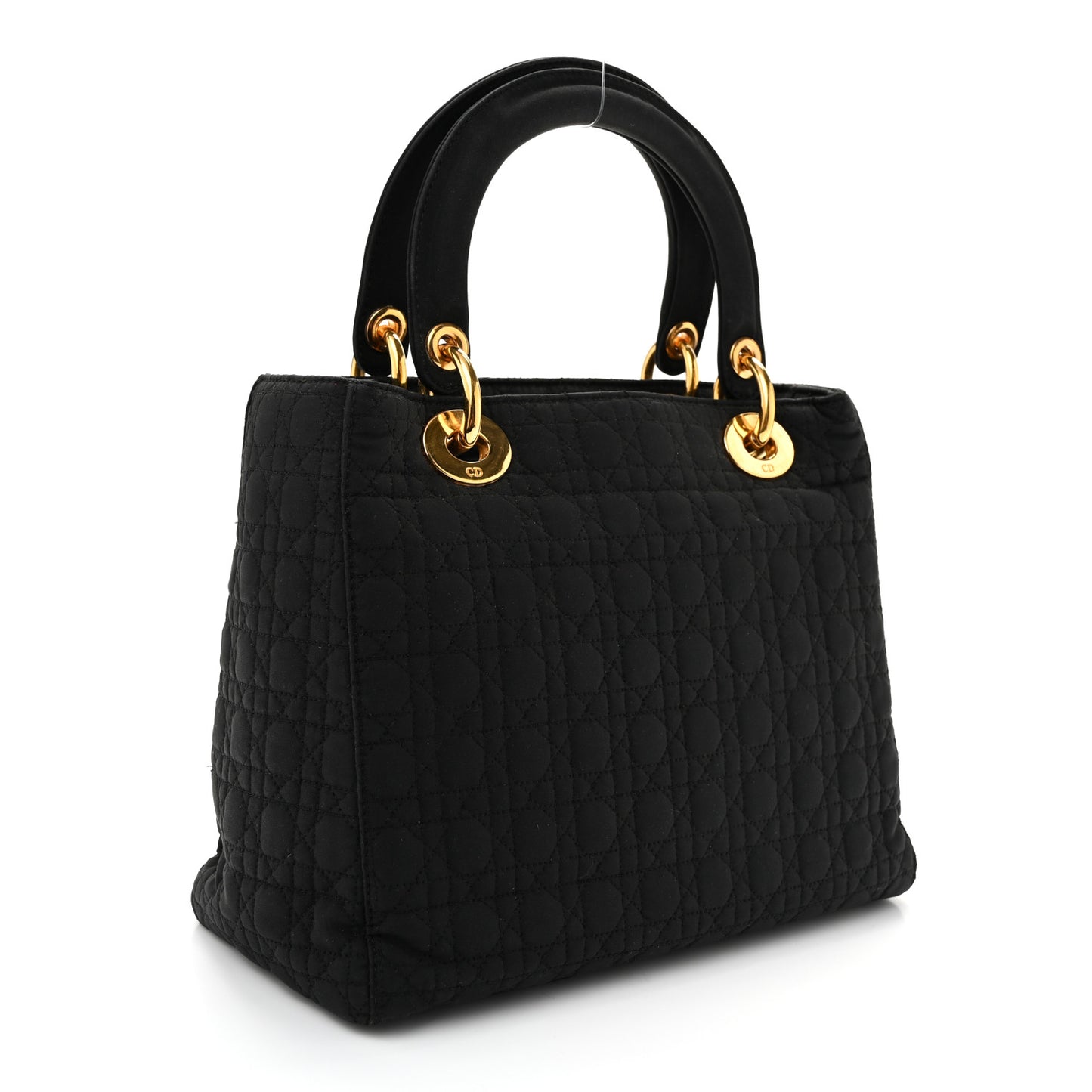 Nylon Cannage Medium Lady Dior Black
