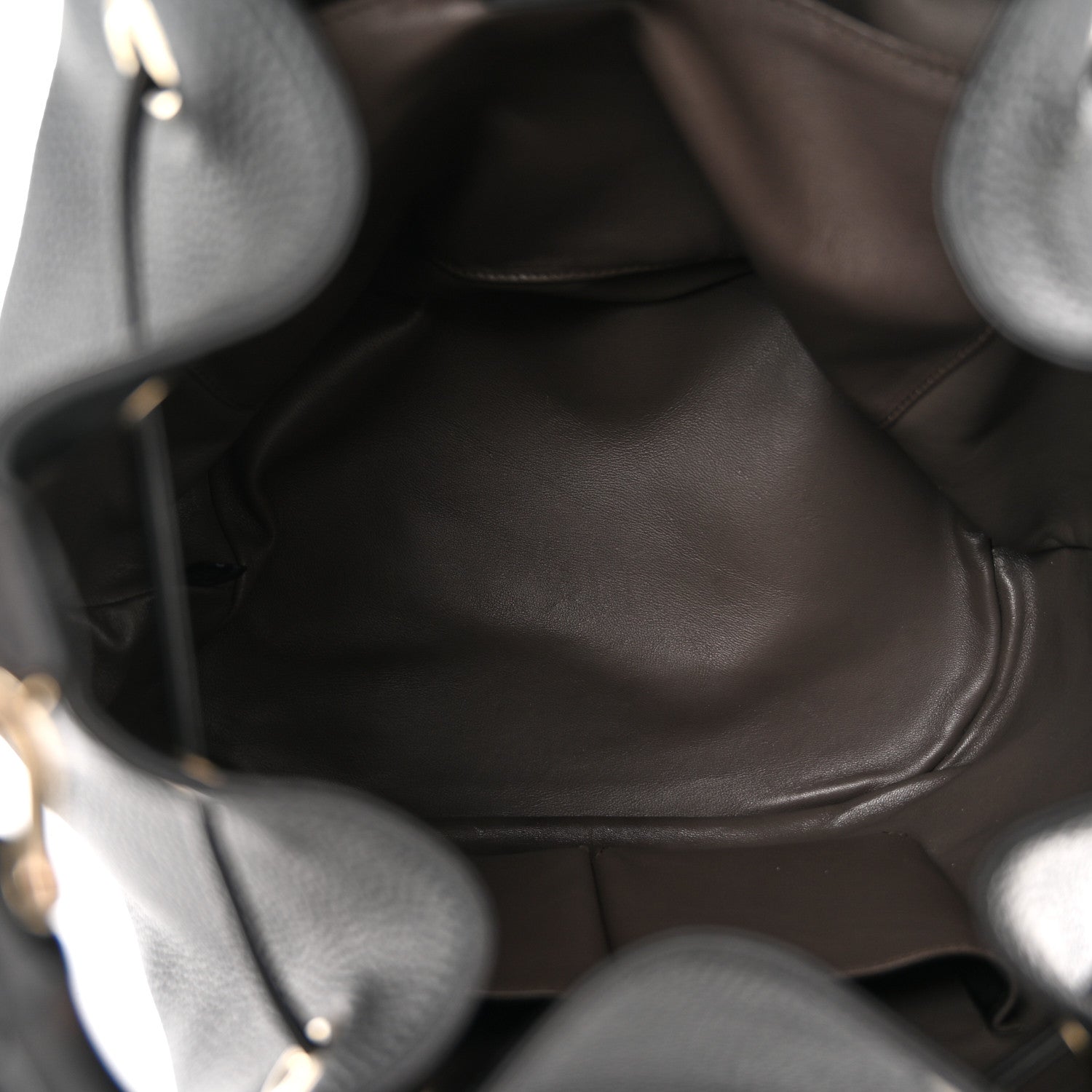 Gucci Pebbled Calfskin Miss Bamboo Bucket Bag Black 5 of 10