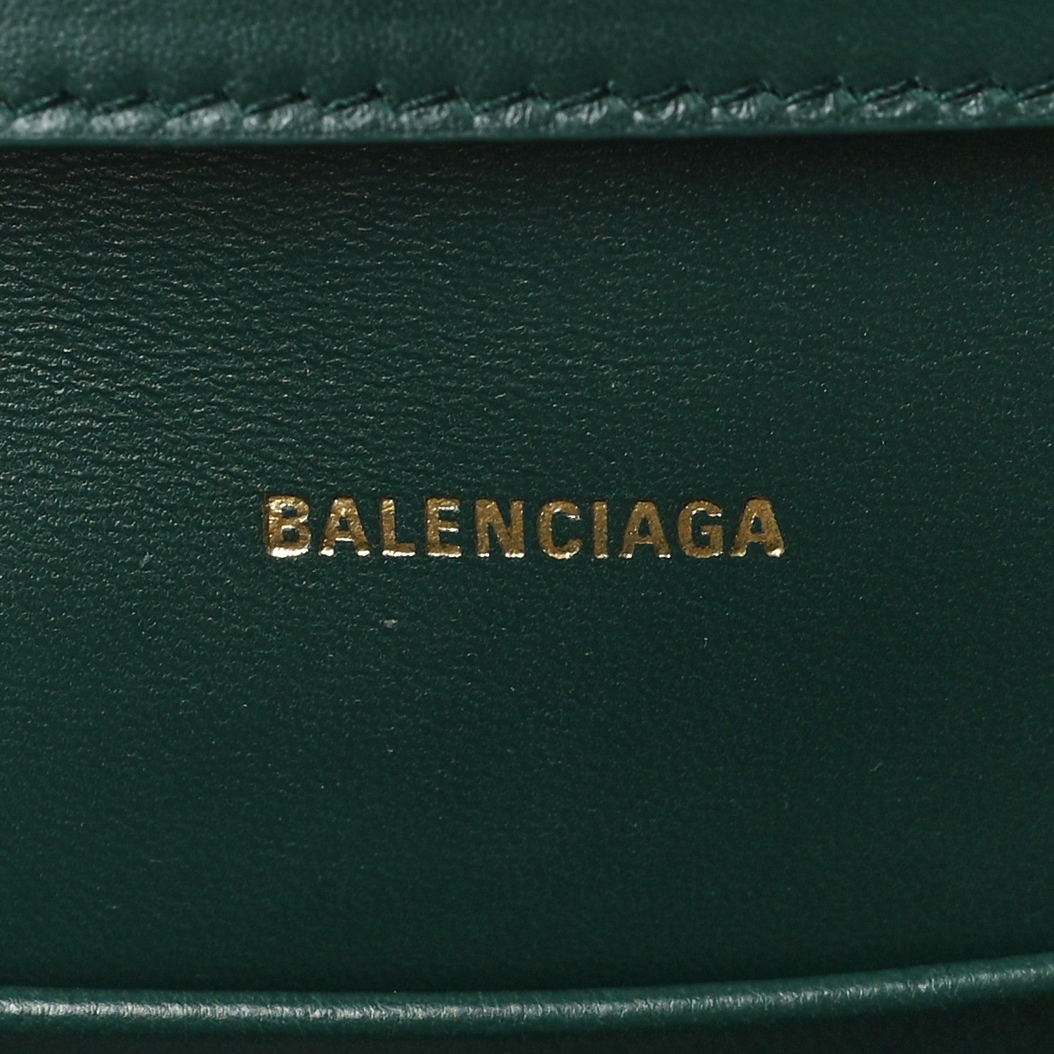 Balenciaga Shiny Calfskin Crocodile Embossed Small Hourglass Evening Chain Bag Forest Green 6 of 8