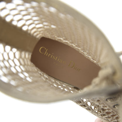 Christian Dior Canvas Resille Embroidered Naughtily-D 65mm Wedge Boots 40.5 Cream 7 of 9