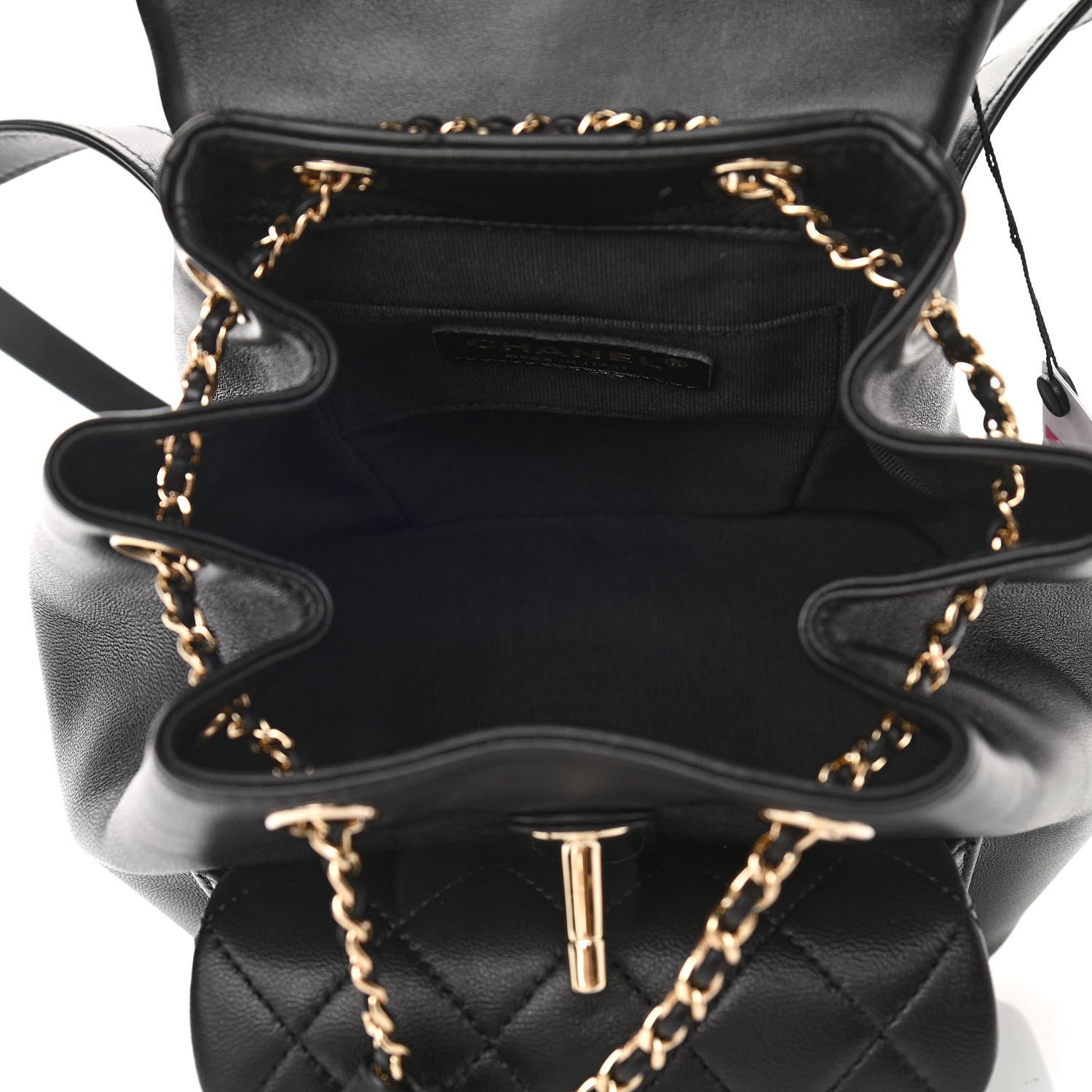 Chanel Lambskin Quilted Small Duma Drawstring Backpack Black 5 of 11