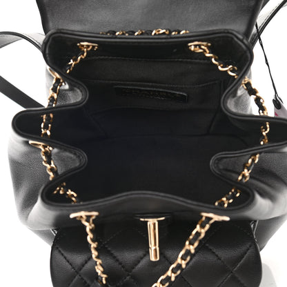 Chanel Lambskin Quilted Small Duma Drawstring Backpack Black 5 of 11