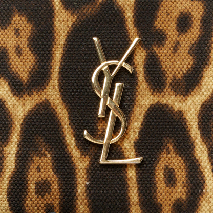 Saint Laurent Canvas Calfskin Leopard Print Monogram Mini Lou Camera Bag Brown 8 of 11