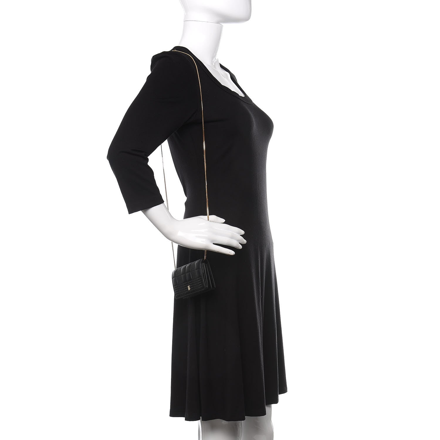 Burberry Lambskin Quilted Card Case With Detachable Strap Black 2 of 9