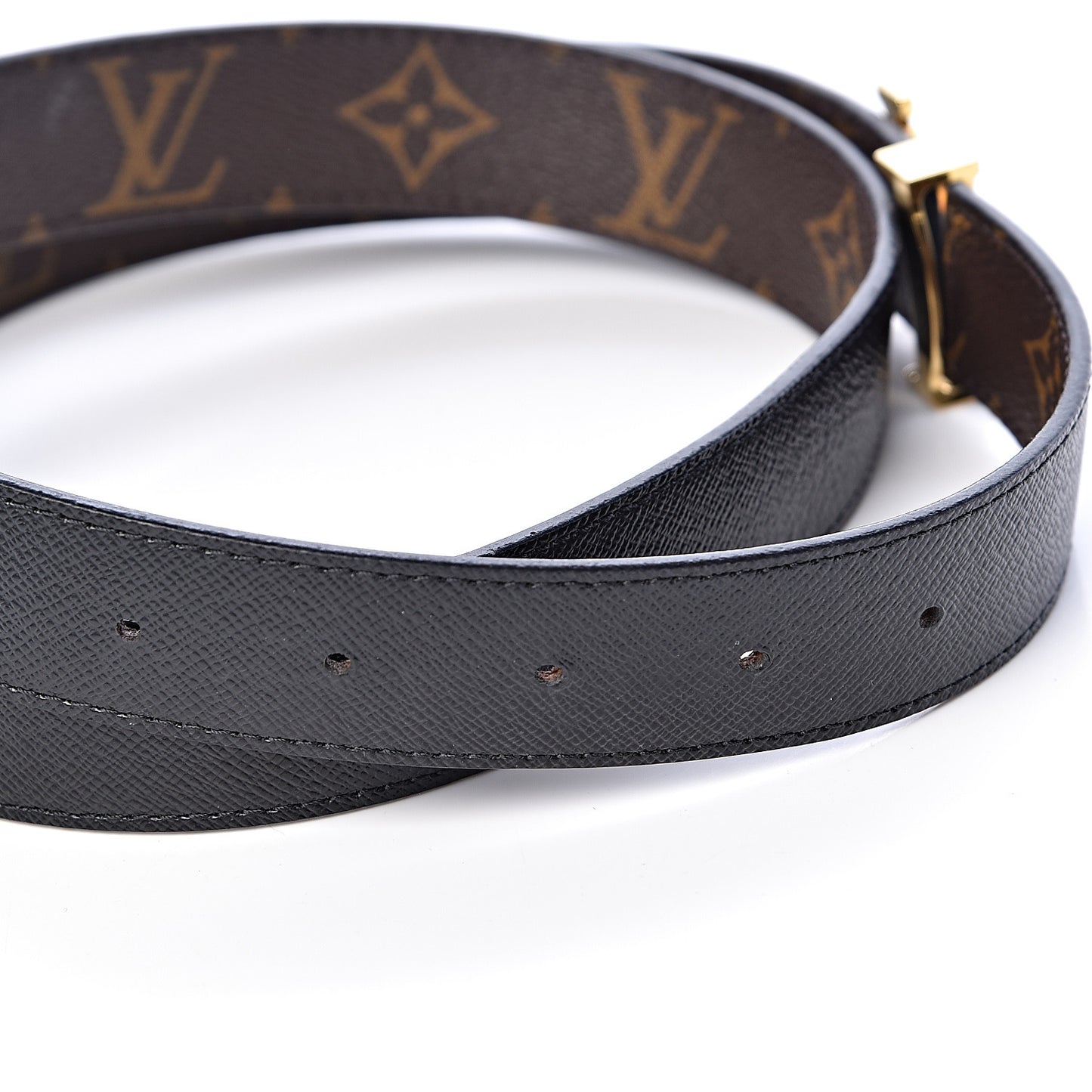 Calfskin Monogram 30mm LV Initiales Reversible Belt 90 36 Black