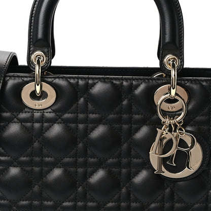 Christian Dior Lambskin Cannage Medium Lady Dior Black 8 of 11