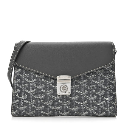 Goyard Goyardine Calfskin Chypre Wallet Pouch Grey 1 of 12