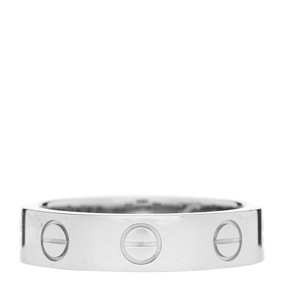 Cartier 18K White Gold Diamond 4mm LOVE Wedding Band Ring 45 3.25 3 of 4