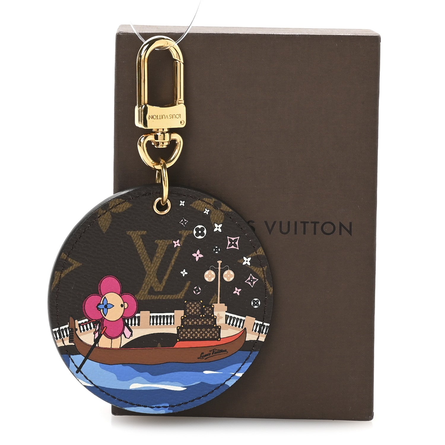 Louis Vuitton Monogram 2019 Christmas Animation Venice Bag Charm Key Ring Blue 5 of 5
