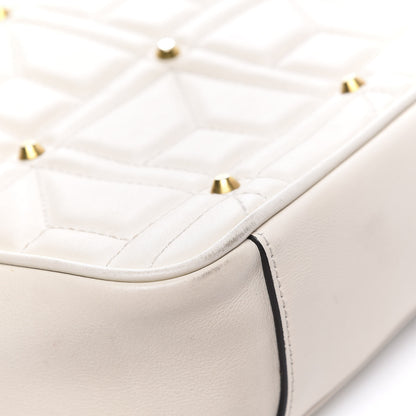 Gucci Calfskin Matelasse Studded Medium GG Marmont Shoulder Bag White 17 of 18