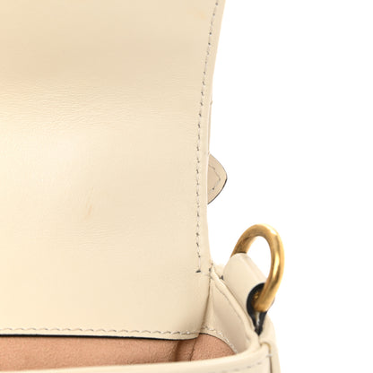 Gucci Calfskin Matelasse Mini GG Marmont Top Handle Shoulder Bag White 13 of 14