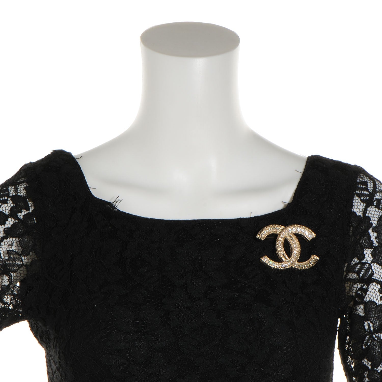 Chanel Crystal Large CC Brooch Gold 2 of 4