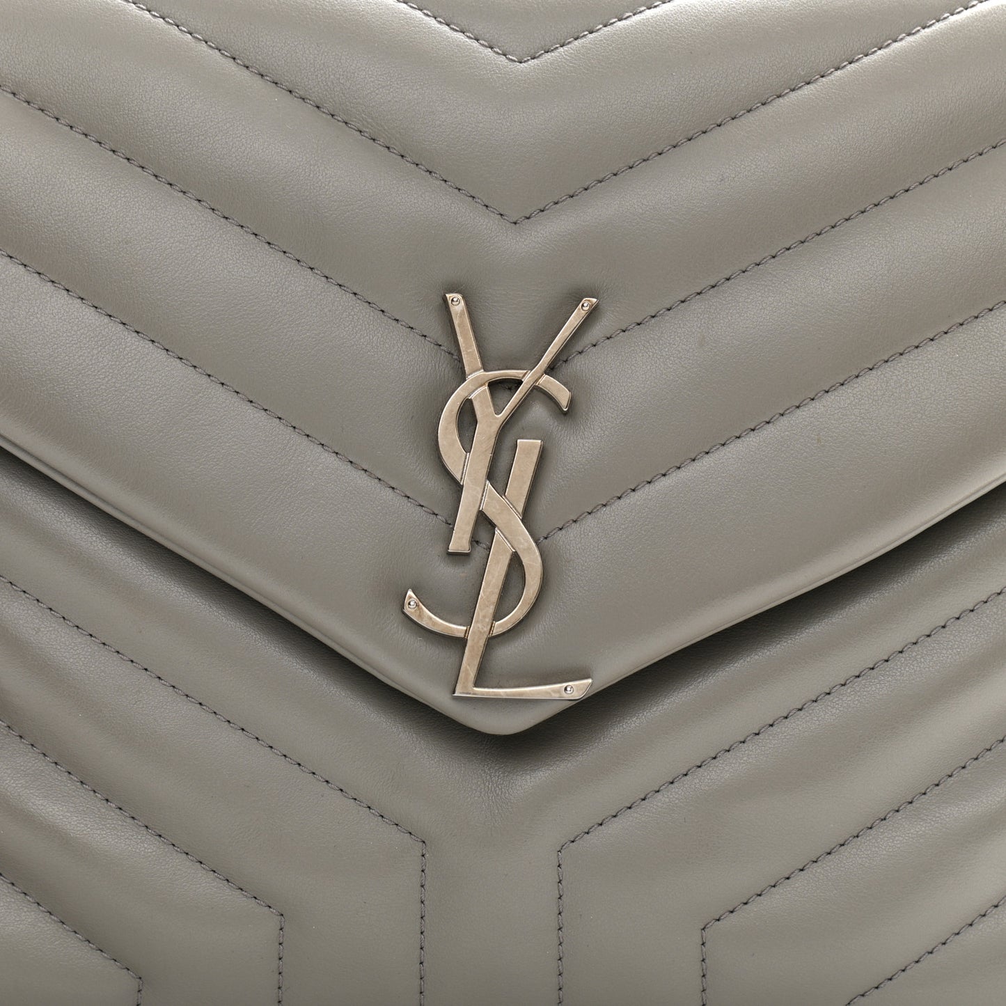Calfskin Y Quilted Monogram Medium Loulou Chain Satchel Granite