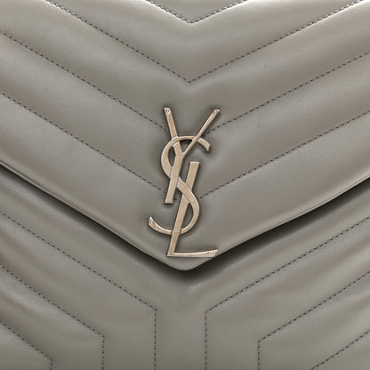 Saint Laurent Calfskin Y Quilted Monogram Medium Loulou Chain Satchel Granite 7 of 9